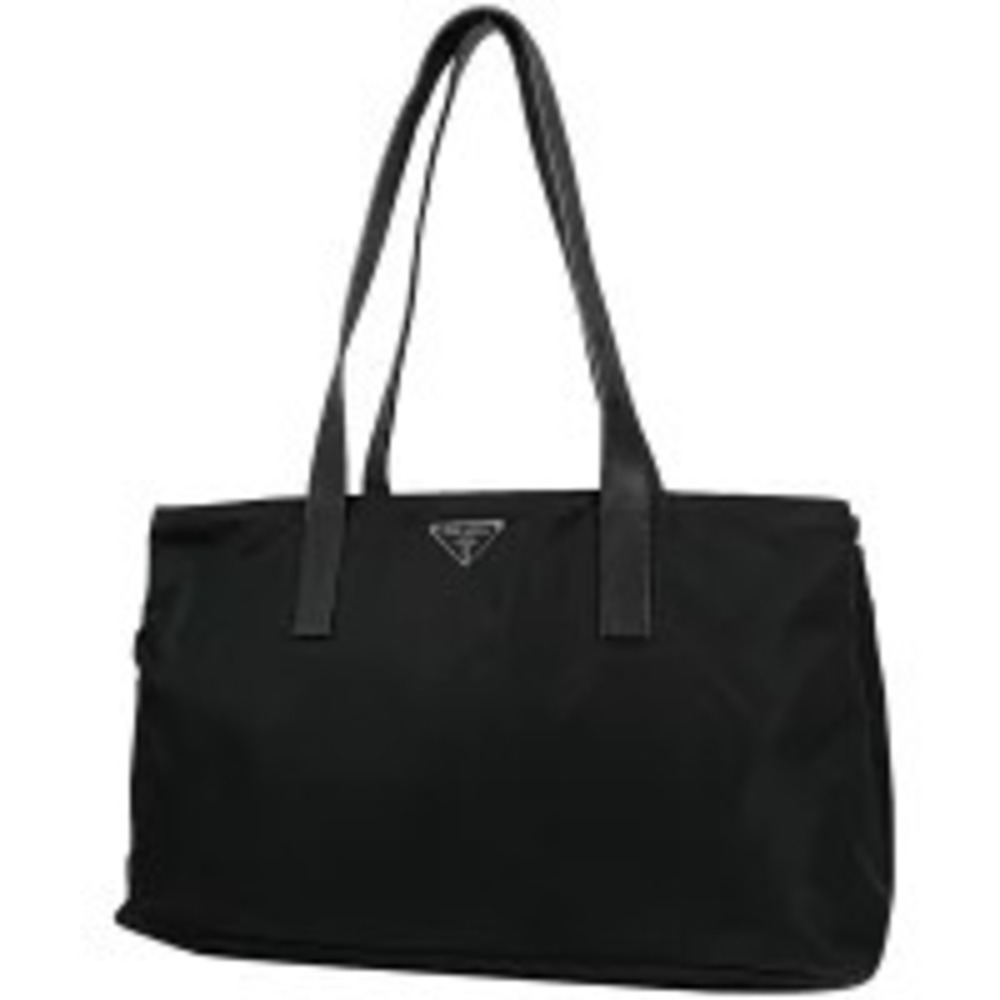 Prada Tessuto Crossbody Plate Tote Bag Shoulder Nero Black